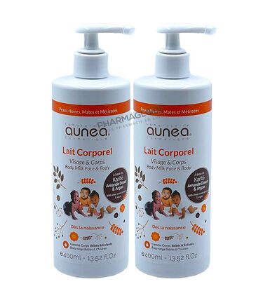AUNEA-LOT-DE-2-LAIT-CORPOREL-400ML-hydratation-visage-et-corps-pharmaglobe.lu