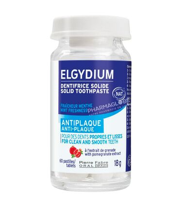 ELGYDIUM-DENTIFRICE-SOLIDE-Anti-Plaque-60-Pastilles-sans-eau-pharmaglobe.lu