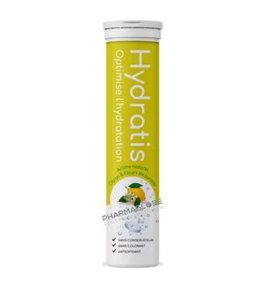 hydratis-tube-citron-fleurs-sureau-20-pastille-effervescente-electrolytes-hydratation-optimale-pharmaglobe.lu