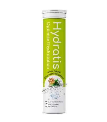 hydratis-tube-citronnelle-gingembre-20-pastille-effervescentes-electrolytes-hydratation-optimale-pharmaglobe
