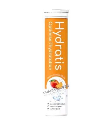 hydratis-tube-peche-20-pastille-effervescente-electrolytes-hydratation-optimale-pharmaglobe.lu