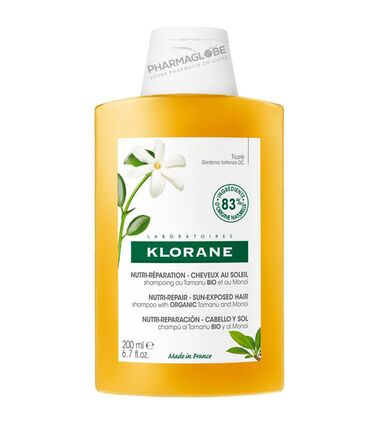 Klorane-Shampoing-Nutritif-au-Monoï-et-Tamanu-BIO-Après-Soleil-Flacon-200-ml-nutri-reparation-cheveux-expose-au-soleil-pharmaglobe.lu