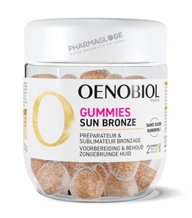Oenobiol-Gummies-Sun-Bronze-60-Gummies-Préparateur-et-Sublimateur-Bronzage-pharmaglobe.lu