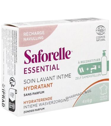 saforelle-essential-soin-lavant-intime-hydratant-recharge-boite-4-batonnets-pharmaglobe.lu