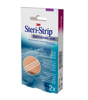 STERI-STRIP-3-par-7- MM-2-feuilles-de-5-STRIPS-suture-cutanee-pharmaglobe.lu