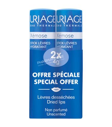 URIAGE-XEMOSE-STICK-LEVRES-2-tubes-4G-hydrater-levres-dessechees-pharmaglobe.lu