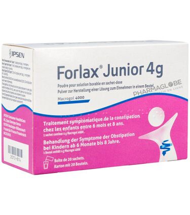 Forlax-Junior-4-g-Poudre-pour-Solution-Buvable-20-Sachets-Macrogol-4000-constipation-pharmaglobe.lu