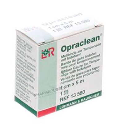 Opraclean-Pansements-Compresse-Pour-Mèche-Avec-Iodoforme-1cm-par-5m- Lohmann-Rauscher-pharmaglobe.lu