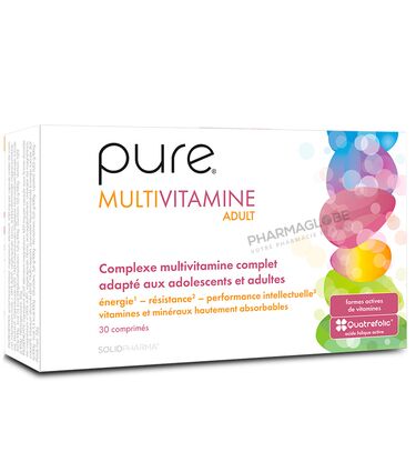 Pure-Multivitamine-Adult-30-Comprimés-Solidpharma-pharmaglobe.lu