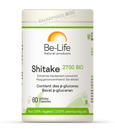 Shitake-2700-BIO-60-Gélules-Be-Life-Bio-Life-Extrait-BIO-Hautement-Concentré-pharmaglobe.lu