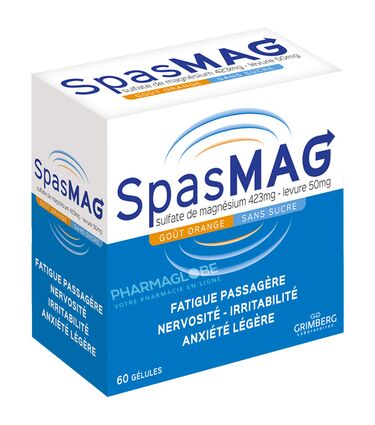 Spasmag-60-Gélules-Magnésium-Levure-Saccharomyces-Cerevisiae-Carences-en-Magnésium-pharmaglobe.lu