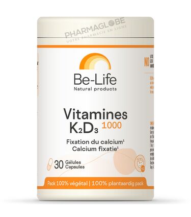 Vitamines-K2D3-1000-30-Gélules-Be-Life-Bio-Life-Fixation-du-Calcium-pharmaglobe.lu