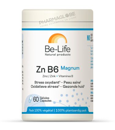 Zn-B6-Magnum-60-Gélules-Be-Life-Bio-Life-Stress-Oxydatif-Peau-Saine-pharmaglobe.lu