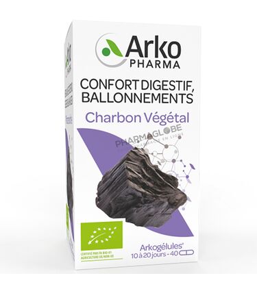Arkopharma-Arkogélules-Charbon-Végétal-Activé-BIO-40-Gélules-pharmaglobe.lu