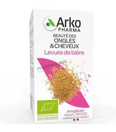 Arkopharma-Arkogélules-Levure-de-Bière-BIO-150-Gélules-Cheveux-et-Ongles-pharmaglobe.lu