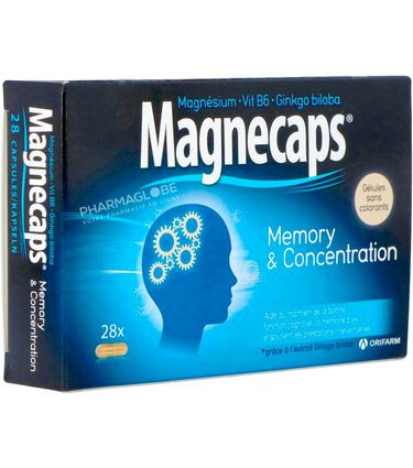 Magnecaps-Memory-&-Concentration-28-Capsules-Magnésium-Vitamine-B6-Ginkgo-Biloba-pharmaglobe.lu