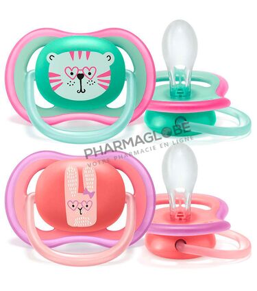 AVENT-SUCETTE-ultra-AIR-GIRL-TIGRE-LAPIN-+18M-tetine-bebe-phillips-pharmaglobe.lu