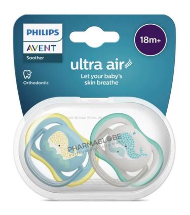AVENT-SUCETTE-+18-MOIS-ultra-AIR-BALEINE-X2-tetines-bebe-plus-18-mois-philips.lu