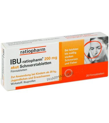 IBU-Ratiopharm-200-mg-Akut-Schmerztabletten-20-Comprimés-Pelliculés-douleurs-fievres-ibuprofene-pharmaglobe.lu