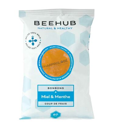 BEEHUB-BONBONS-MIEL-&-MENTHE-POIVREE-80G-pharmaglobe.lu