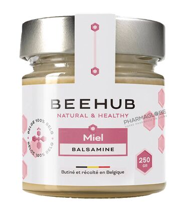 BEEHUB-MIEL-BALSAMINE-250G-miel-naturel-extrait-a-froid-circuit-court-pharmaglobe.lu