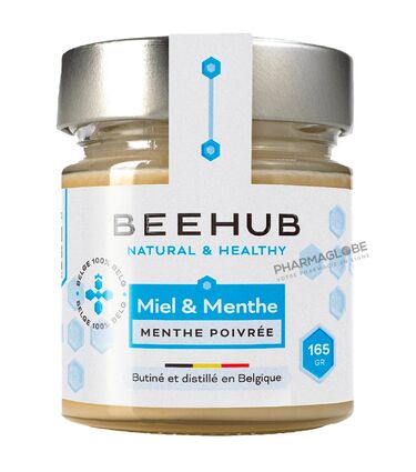 BEEHUB-MIEL-MENTHE-POIVREE-165G-miel-pharmaglobe.lu