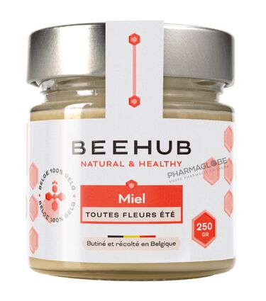 BEEHUB-MIEL-TOUTES-FLEURS-ETE-100-pourcent-BELGE-250G-pharmaglobe.lu