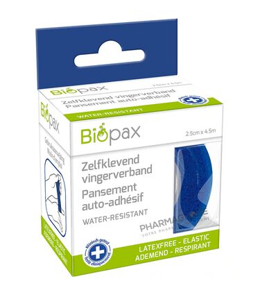 BIOPAX-BANDE-AUTO-ADHESIVE-DOIGT- BLEU-pharmaglobe.lu