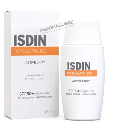 isdin-fotoultra-100-active-unify-spf50-en-flacon-50ml-hyperpigmentations-pharmaglobe.lu