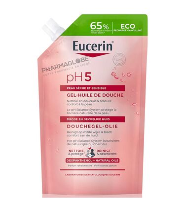 EUCERIN-PH5-GEL-HUILE-DOUCHE-RECHARGE-400ML-pharmaglobe.lu