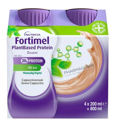 FORTIMEL-PlantBaed-PROTEINE-CAPPUCCINO-4-bouteilles-200ML-pharmaglobe.lu