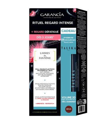 GARANCIA-LARMES-ET-SOURCILS-roll-on-anti-cernes-poches-et-rides-avec-MASCARA-BRUN-talika-offert-pharmaglobe.lu