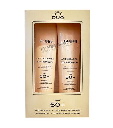 Globe-Sunpro-Lait-Solaire-SPF50+ Duo-2-tubes-100ml-pharmaglobe.lu