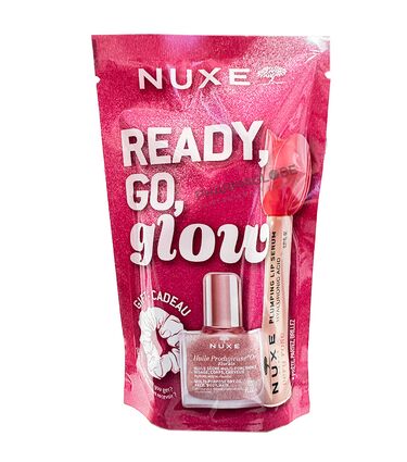 NUXE-VERY-ROSE-GLOSS+Huile-Prodigieuse-Or-florale-+-GIFT-cadeau-elastique-cheveux-pharmaglobe.lu
