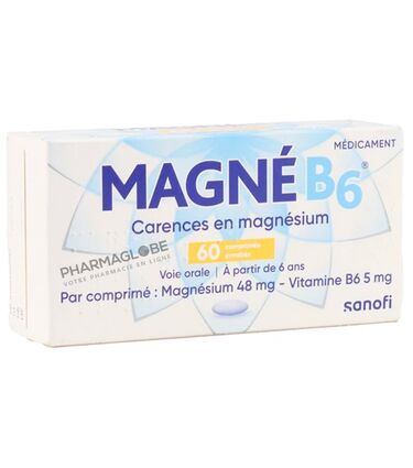 MAGNE-B6-48MG-5MG-60-Comprimes-SouS-BLISTER-carence-magnesium-pharmaglobe.lu