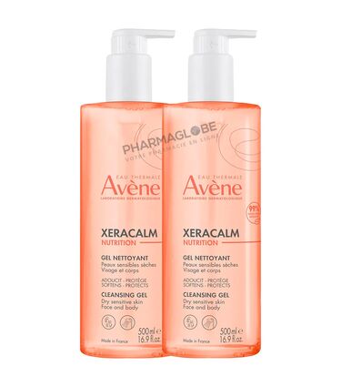 AVENE-XERACALM-NUTRITION-GEL-NETTOYANT-2-flacons-500ML-pharmaglobe.lu