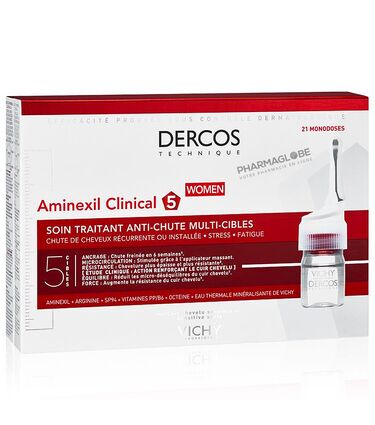 DERCOS-AMINEXIL-CLINCAL-5-WOMAN-21-AMPOULES-6ML-pharmaglobe.lu