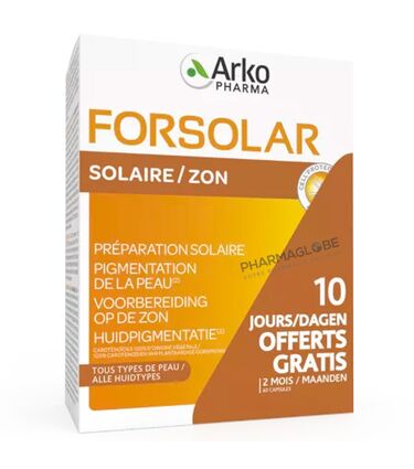 FORSOLAR-SOLAIRE-30-fois-2-CAPSULES-10-JOURS-OFFERTS-pharmaglobe.lu