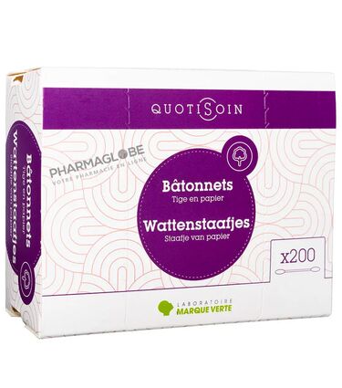 Marque-Verte-BATONNETS-COTON-TIGE-A-200-quotisoin-pharmaglobe.lu