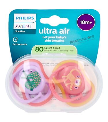 AVENT-SUCETTE-AIR-plus-18-Mois-LILA-FUSCHIA-MOTIF-pharmaglobe.lu