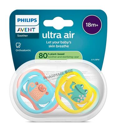 AVENT-SUCETTE-AIR-plus-18Mois-GRENOUILLE-SINGE-pharmaglobe.lu