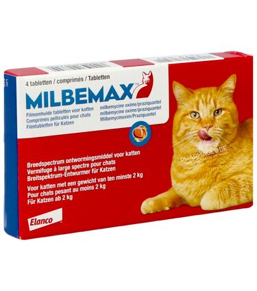 MILBEMAX-16-40MG-CHAT-4-Comprimes-VETERINAIRE-pharmaglobe.lu