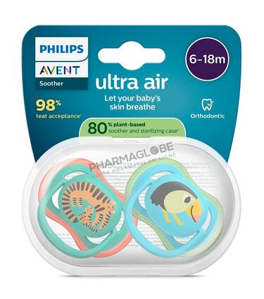 AVENT-SUCETTE-AIR-+6MOIS-LEOPARD-TOUCAN-pharmaglobe.lu