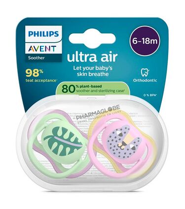 AVENT-SUCETTE-AIR-+6Mois-FEUILLE-CHAT-pharmaglobe.lu