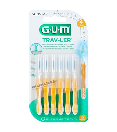 GUM-TRAV-LER-PB-1.3-MM-A-6-1514HB-brossette-interdentaires-pharmaglobe.lu
