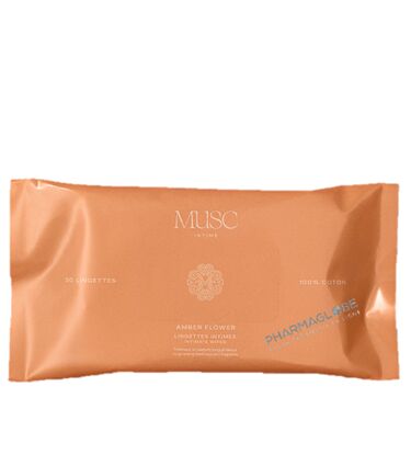 musc-intime-lingettes-intimes-amber-flower-100-coton-30-pieces-pharmaglobe