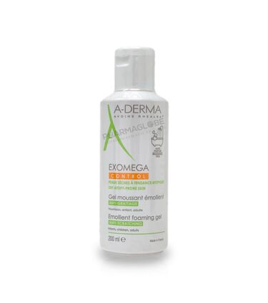 Aderma-exomega-control-gel-moussant-emollient-anti-grattage-sans-parfum-peaux-seches-atopiques-200ml-pharmaglobe