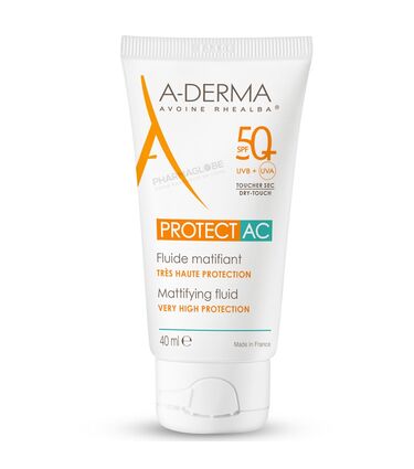 ADERMA-PROTECT-AC-50-plus-40-ML-fluide-matifiant-protecteur-solaire-pharmaglobe
