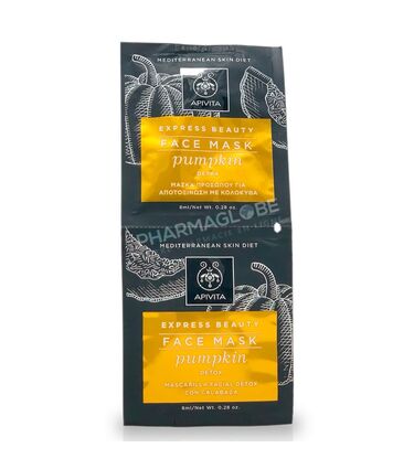 Apivita-express-detox-potiron-portion-2-sachets-8-ml-masque-detox-visage-unidose-pharmaglobe