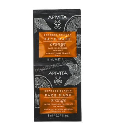 APIVITA-EXPRESS-ECLAT-ORANGE-2x8ML-masque-visage-orange-eclat-2-unidoses-8ml-pharmaglobe.